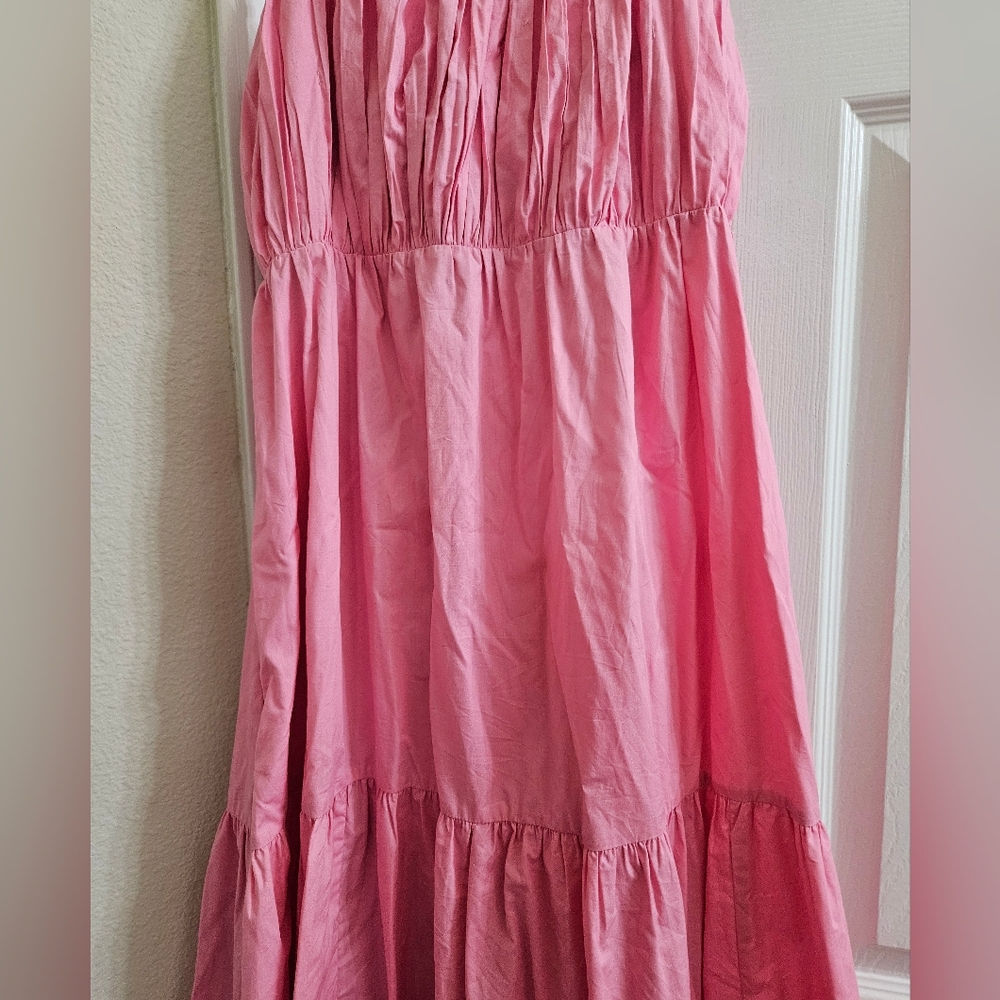 Abercrombie Pink Maxi Dress With Bow In Back - Picture 3 of 11